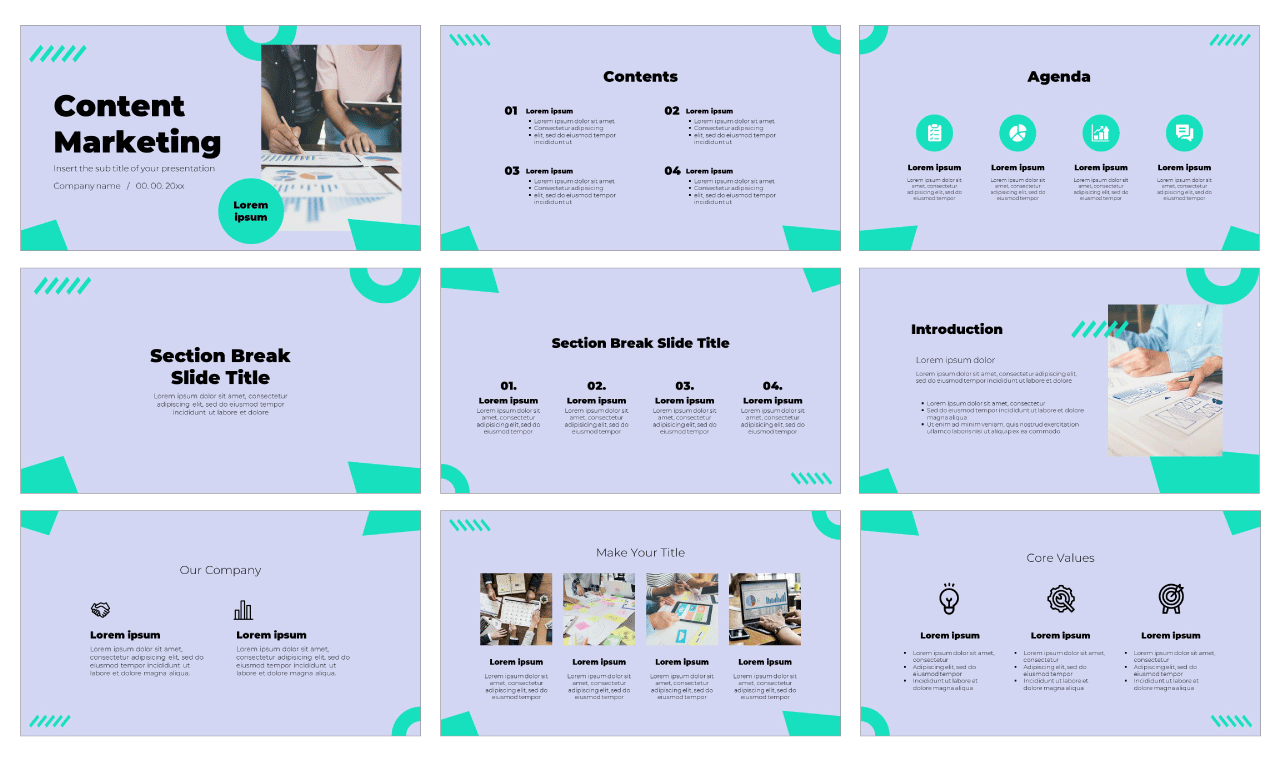 content marketing presentation template