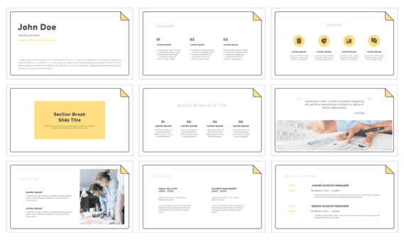 Curriculum Vitae Free Presentation Template - Google Slides PowerPoint