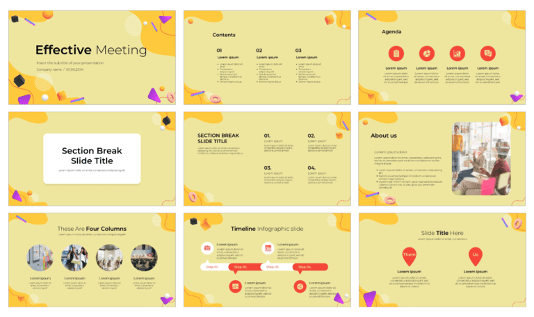 Effective Meeting Free Presentation Template - PowerPoint Google Slides