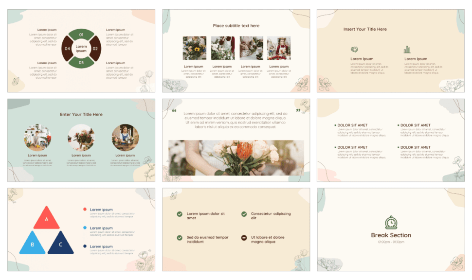 Flower Greeting Card Free PowerPoint Template Google Slides Theme