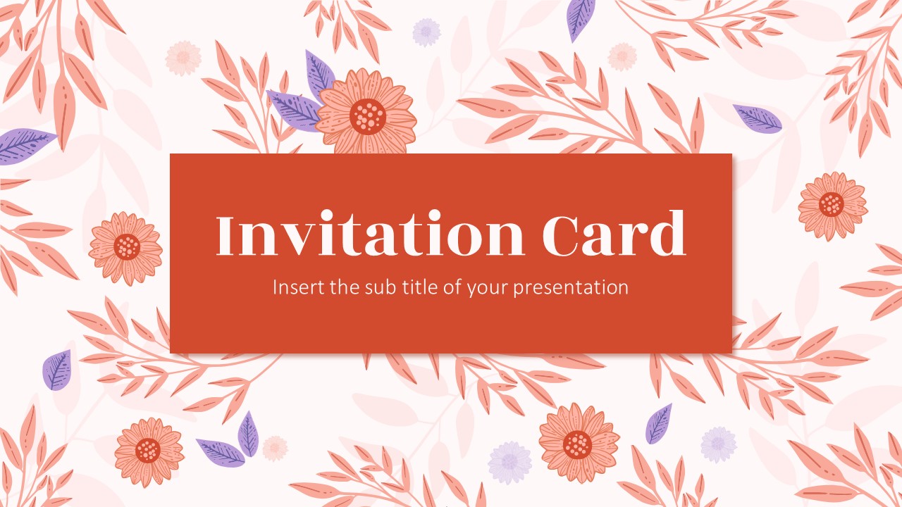 Invitation Card Free PowerPoint and Template Google Slides Theme