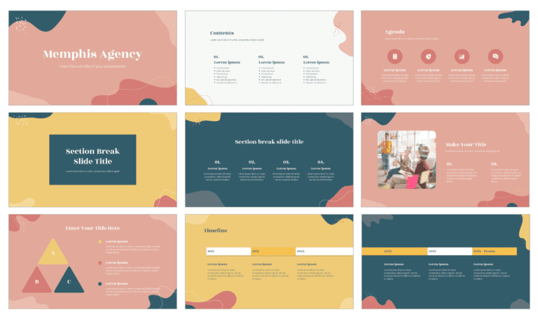 Memphis Agency Free Presentation Template - PowerPoint Google Slides