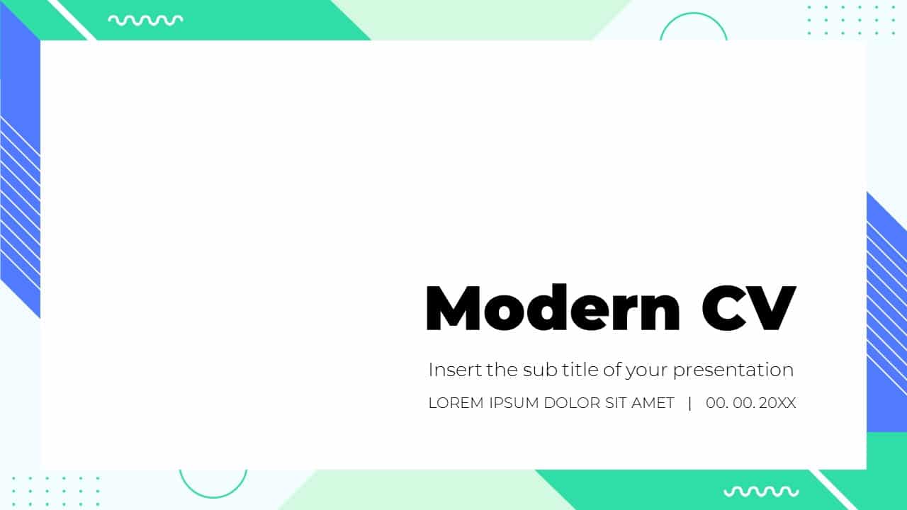 Modern CV Free PowerPoint Template and Google Slides Theme