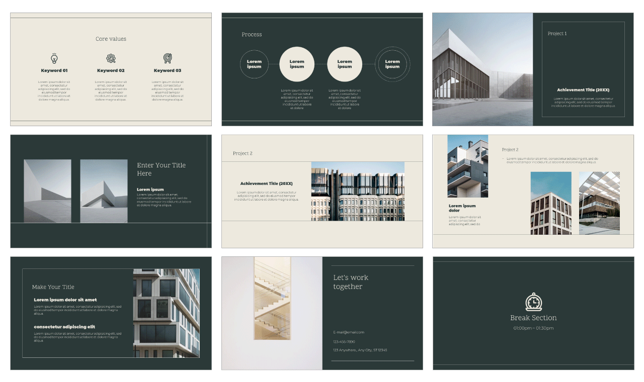 Architecture Studio Free PowerPoint Template and Google Slides Theme