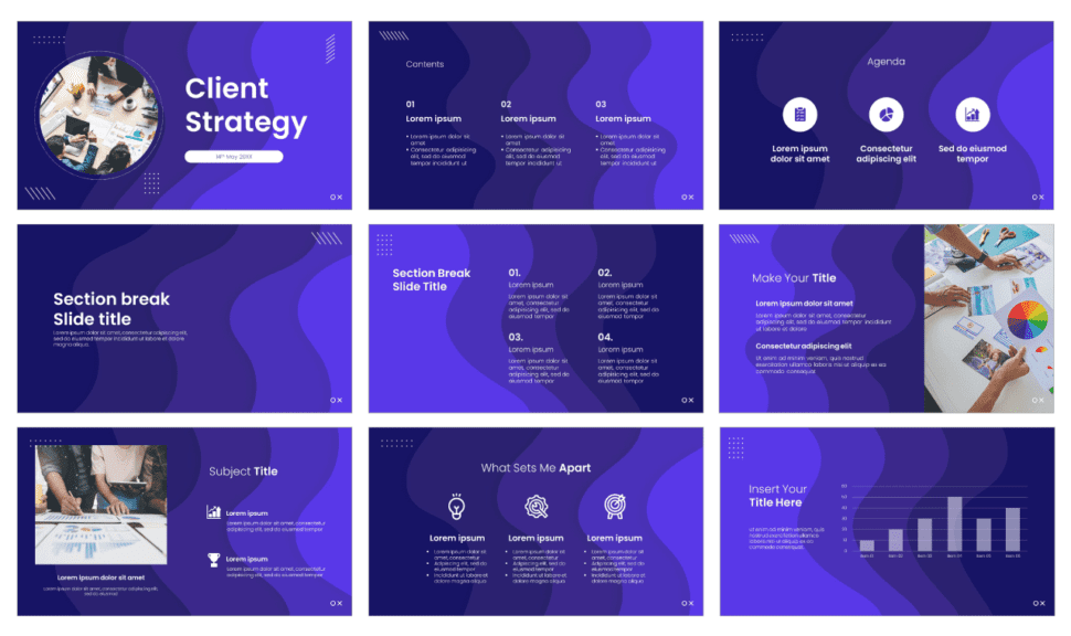 Client Strategy Free PowerPoint Template and Google Slides Theme