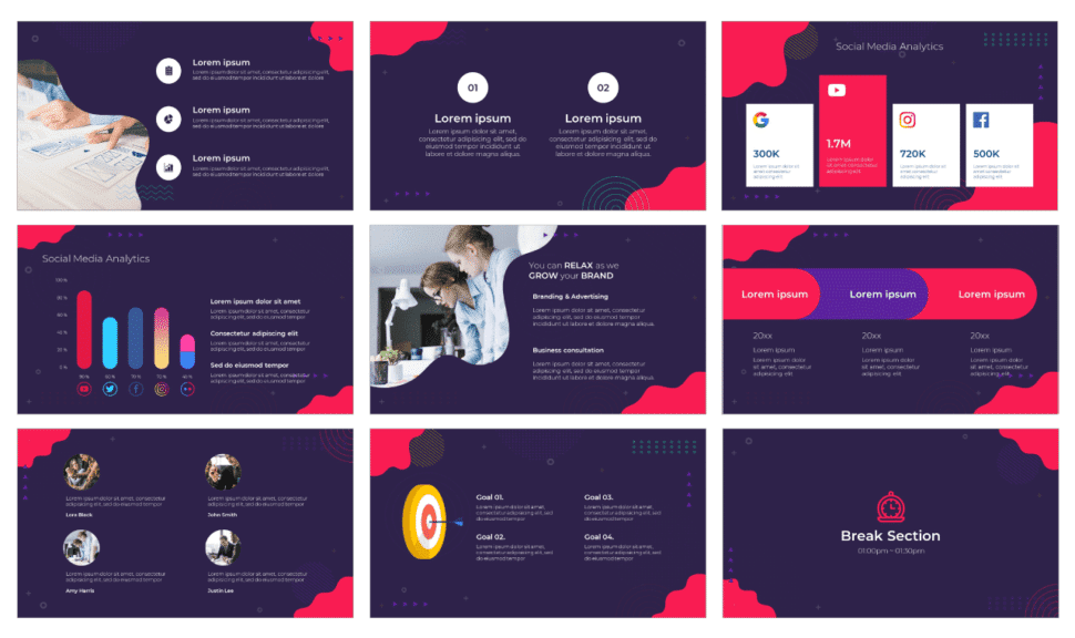 Marketing Business Free PowerPoint Template and Google Slides Theme