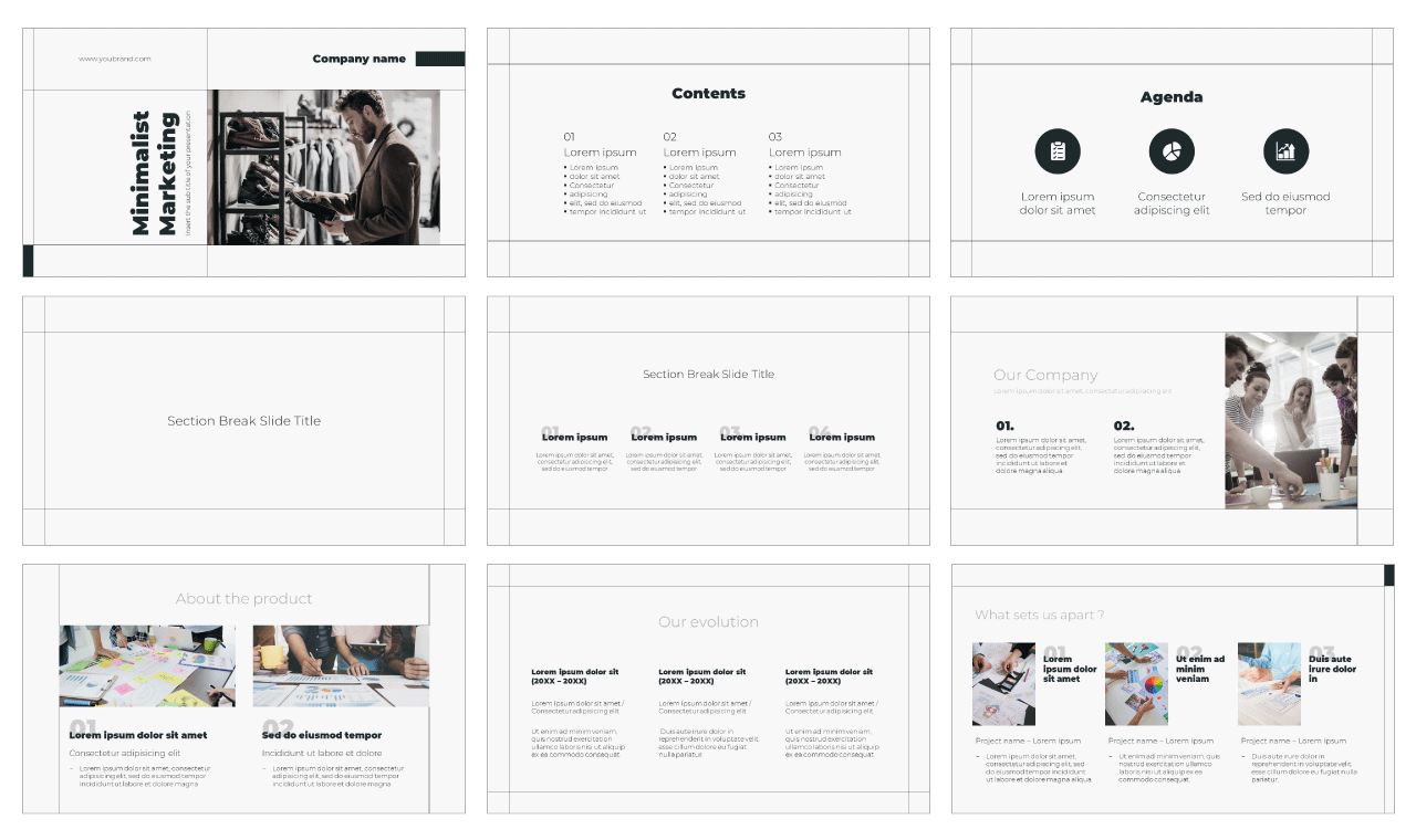 Minimalist Marketing Free PowerPoint Template and Google Slides Theme