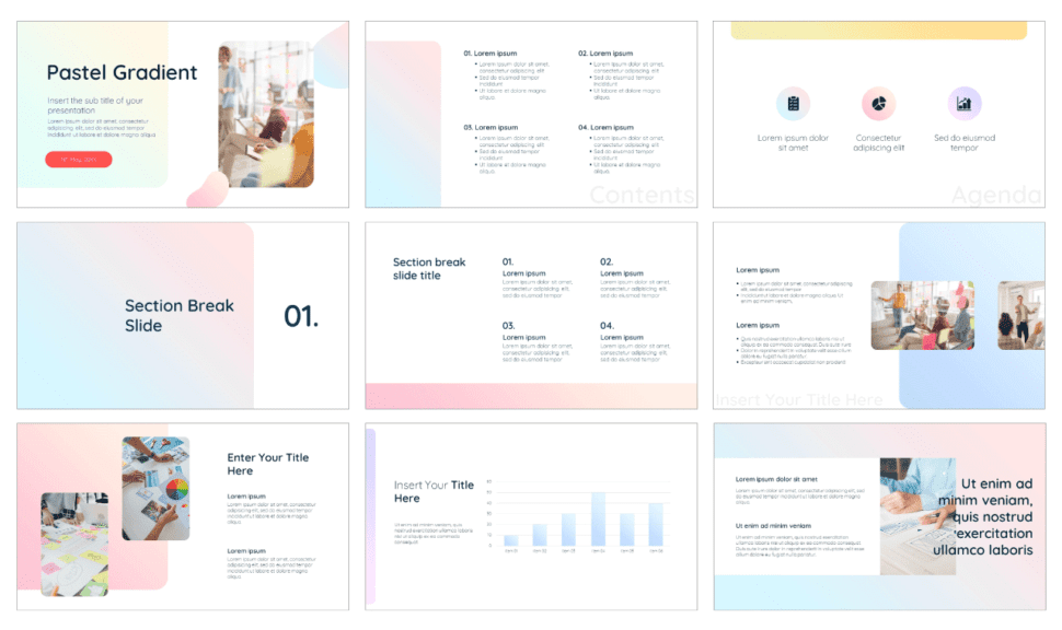 Pastel Gradient Free Powerpoint Template And Google Slides Theme