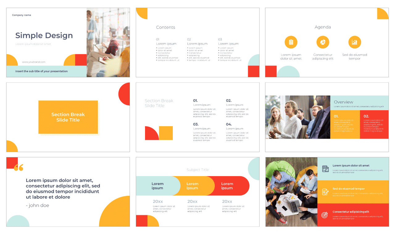 Simple Design Free PowerPoint Template Google Slides Theme