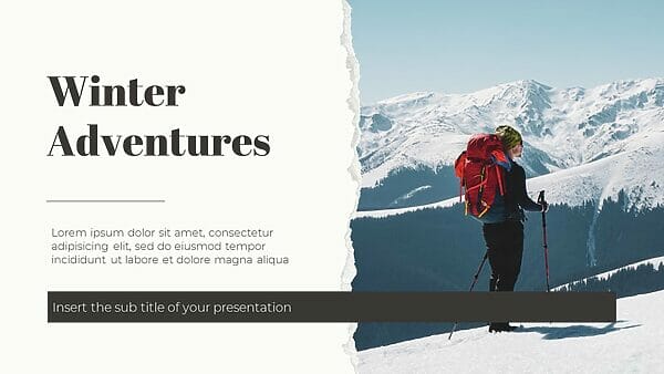 Winter Adventures Free PowerPoint Template and Google Slides Theme
