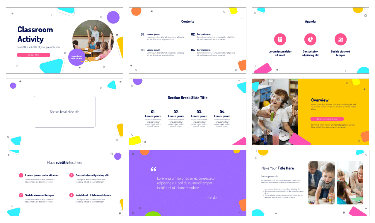 Classroom Activity Free PowerPoint Template Google Slides Theme