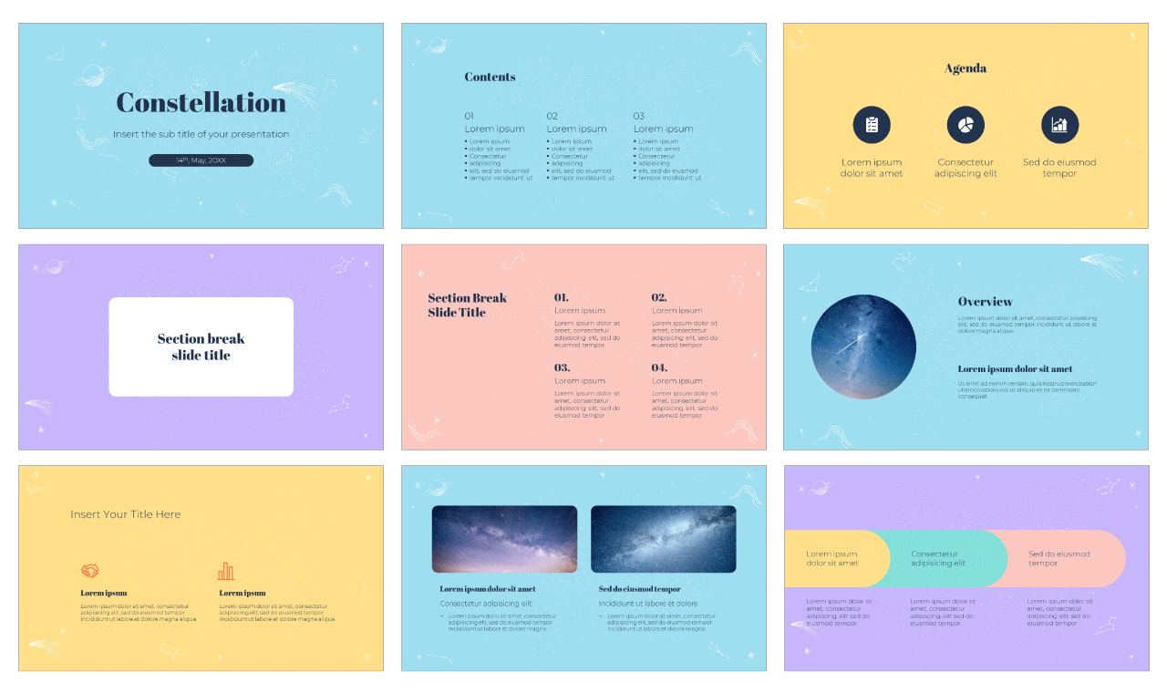 Constellation Free PowerPoint Template Google Slides Theme