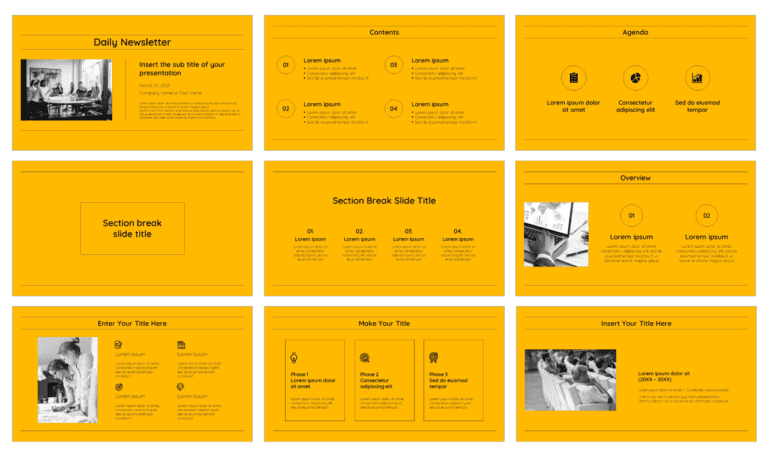 Daily Newsletter Free PowerPoint Template and Google Slides Theme
