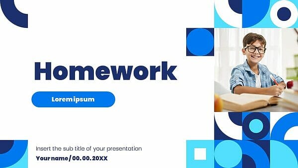 Homework Free PowerPoint Template and Google Slides Theme