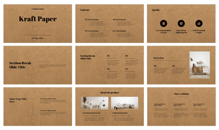 Kraft Paper Free PowerPoint Template And Google Slides Theme