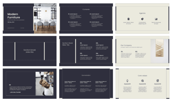 Modern Furniture Free PowerPoint Template And Google Slides Theme