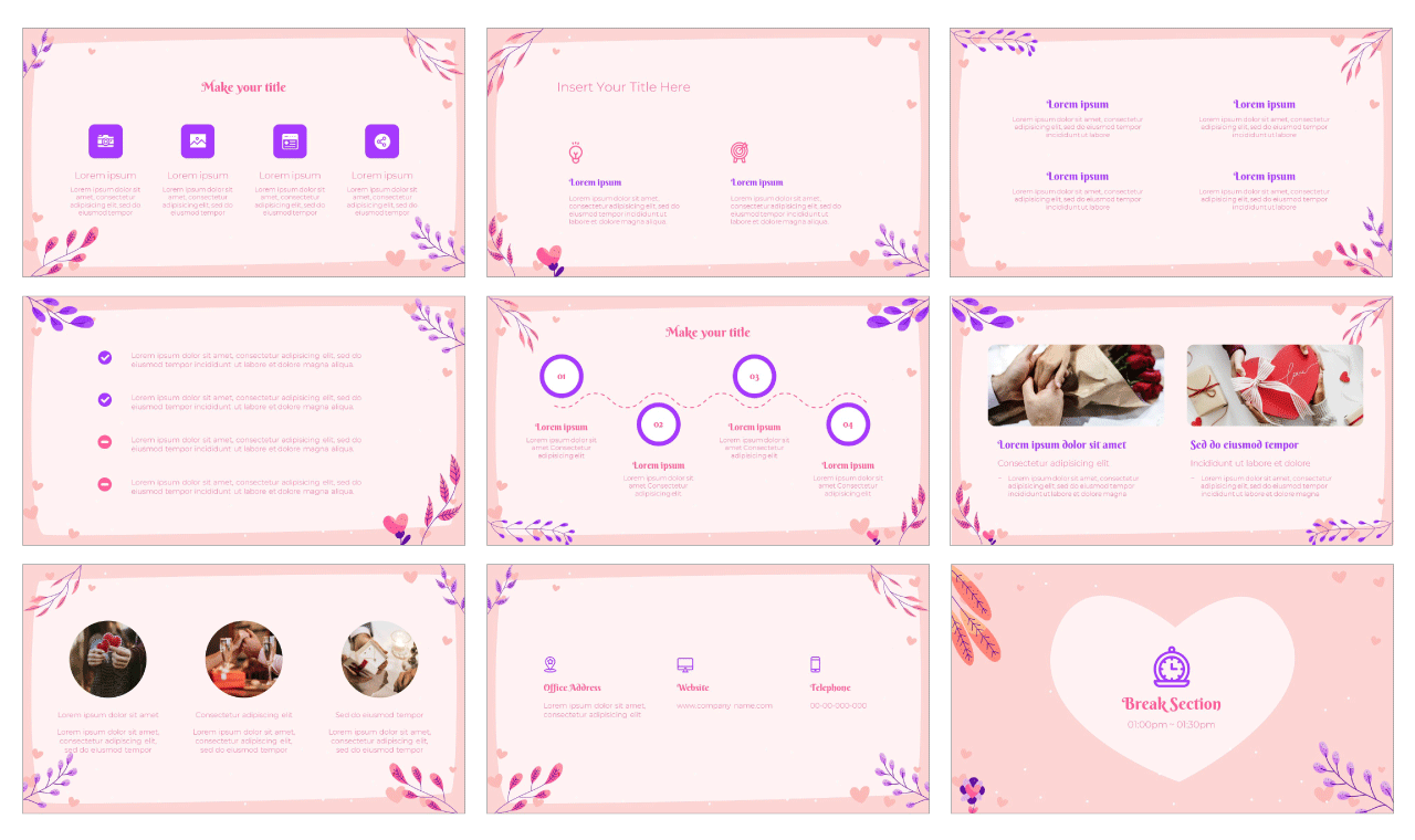 Valentine's Day PowerPoint Template Google Slides Theme Free download