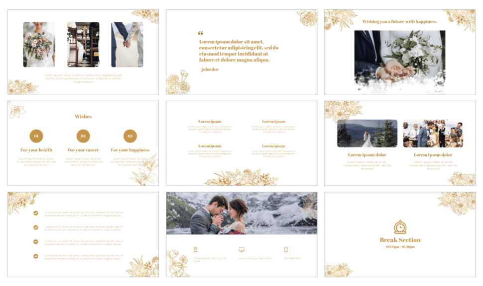 Winter wedding Free PowerPoint Template and Google Slides Theme