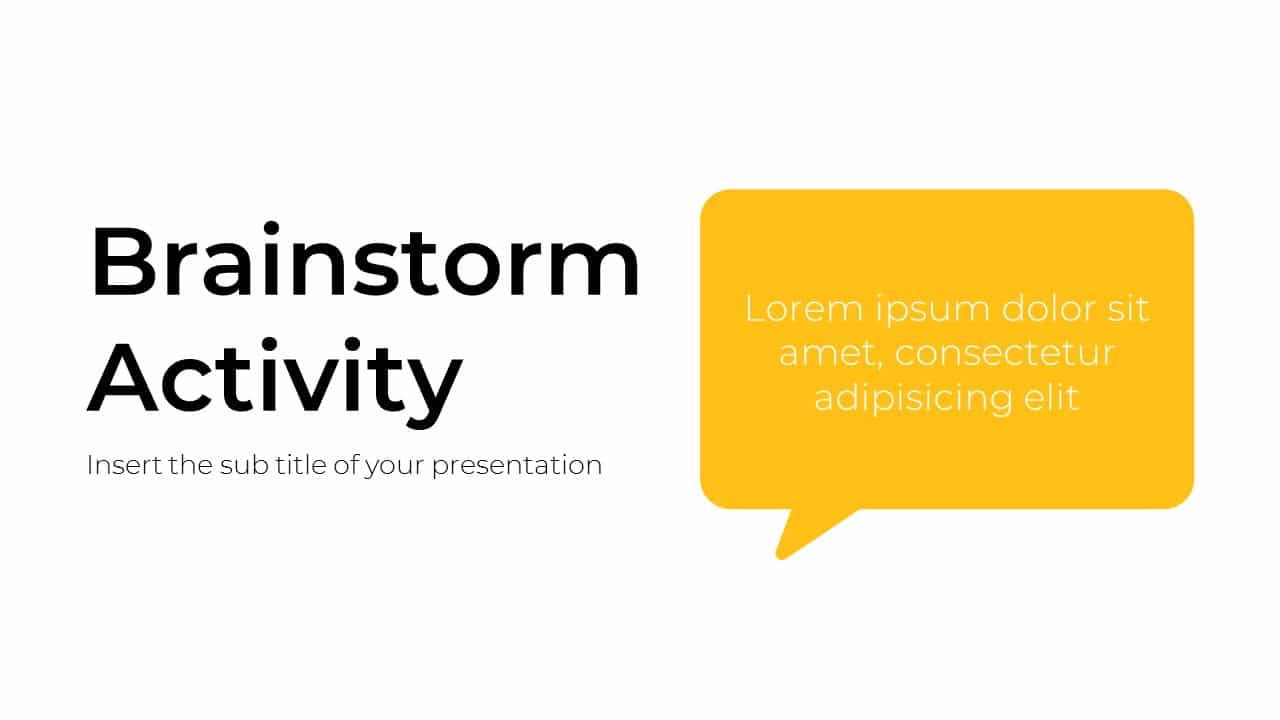 Brainstorm Activity Free PowerPoint Template and Google Slides Theme