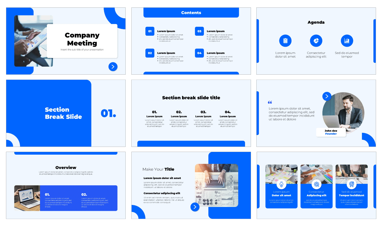 Company Meeting Free PowerPoint Template Google Slides Theme