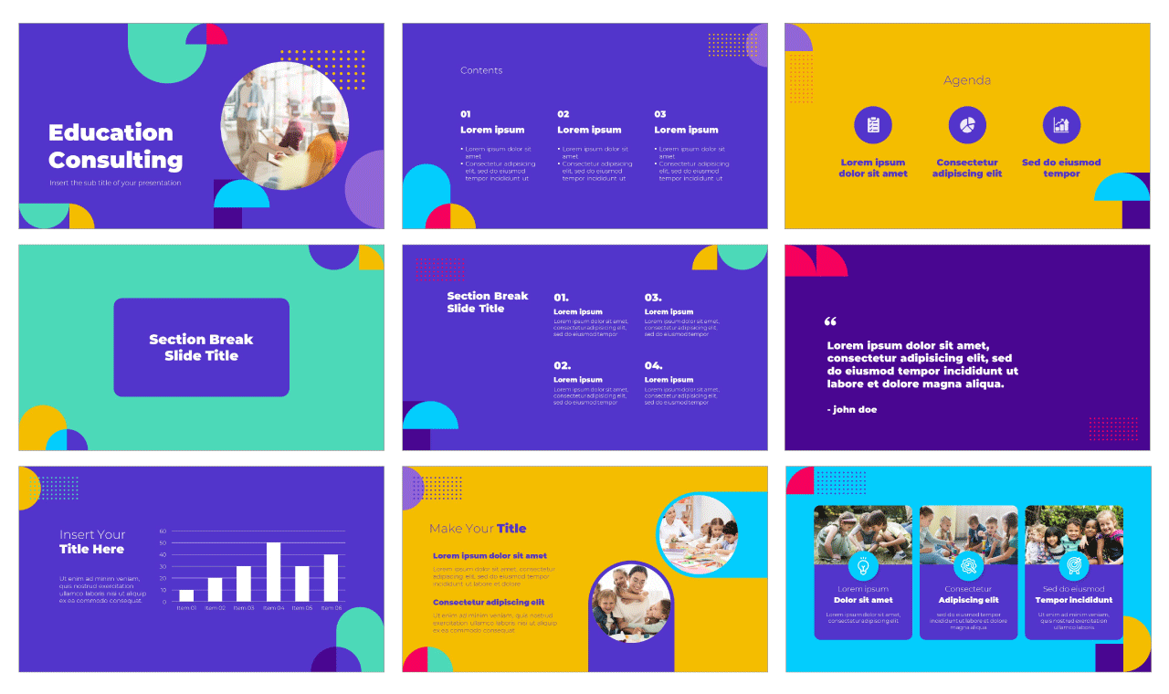 Education Consulting Free PowerPoint Template Google Slides Theme
