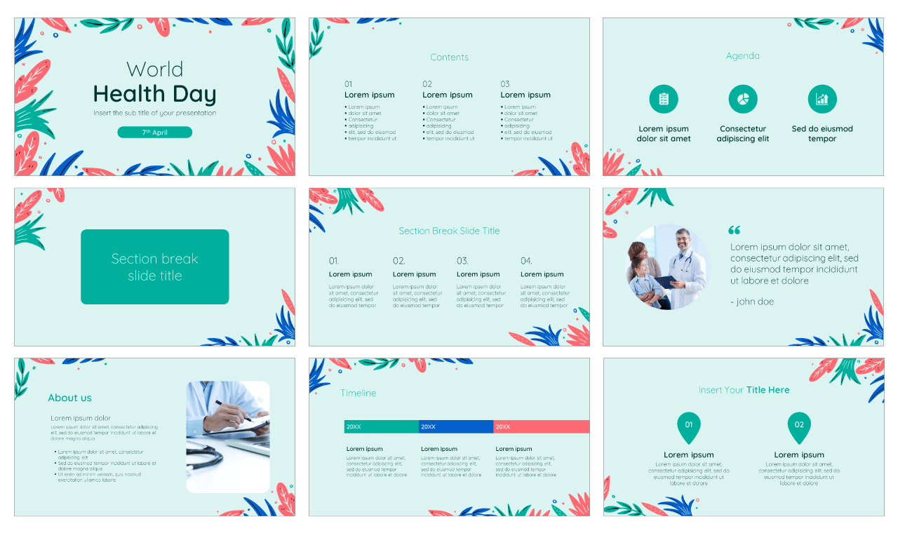 Health Day Free PowerPoint Template Google Slides Theme