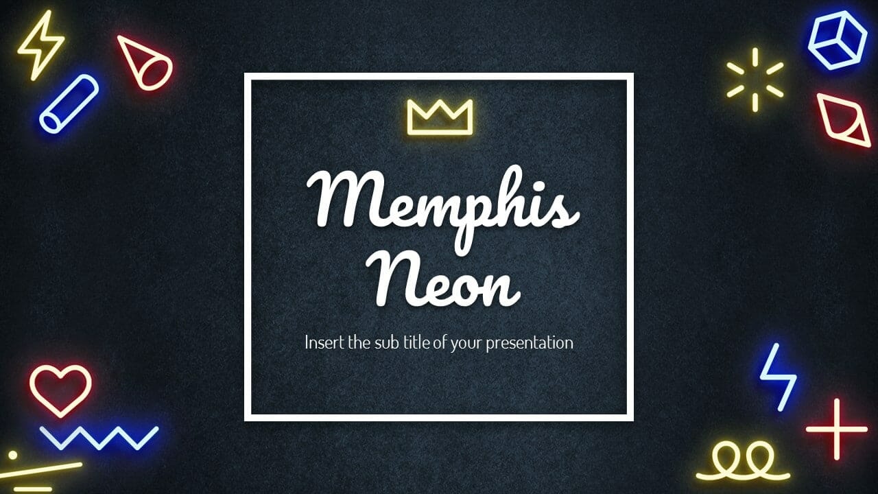 Memphis Neon Free PowerPoint Template and Google Slides Theme