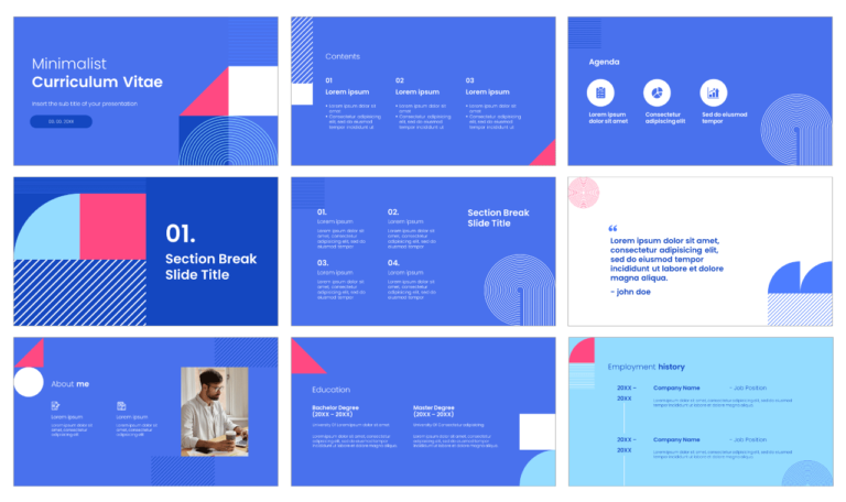 Minimalist CV Free PowerPoint Template and Google Slides Theme