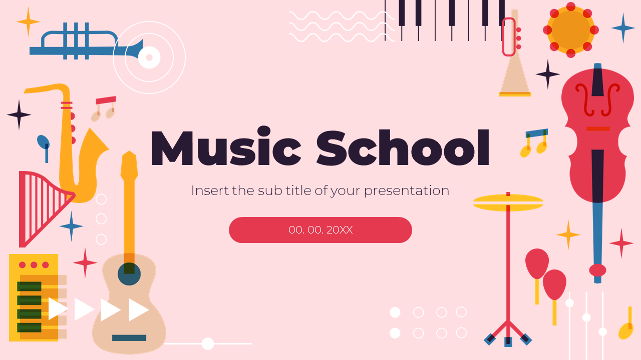 Music School Free Powerpoint Template And Google Slides Theme