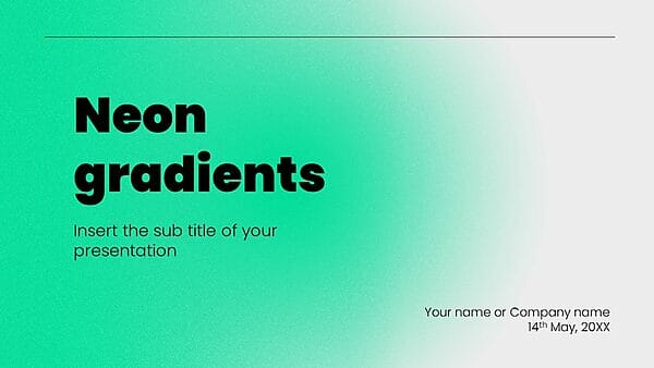 Neon gradients Free PowerPoint Template and Google Slides Theme