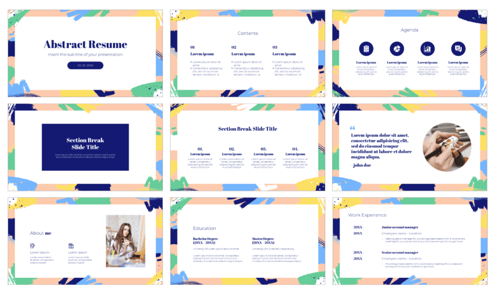 Abstract Resume Free PowerPoint Template And Google Slides Theme