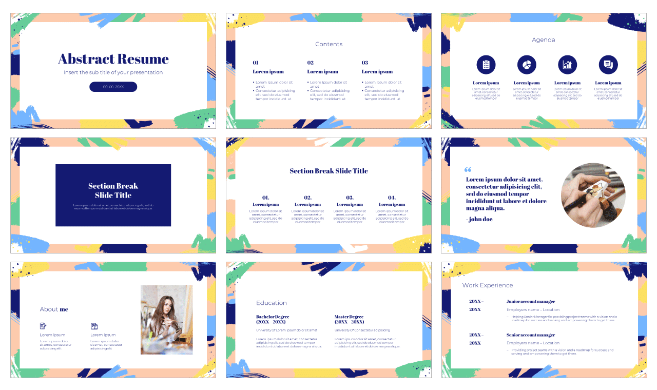 Abstract Resume Free PowerPoint Template Google Slides Theme