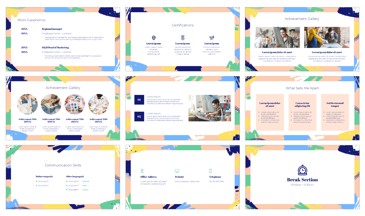 Abstract Resume PowerPoint Template Google Slides Theme Free download