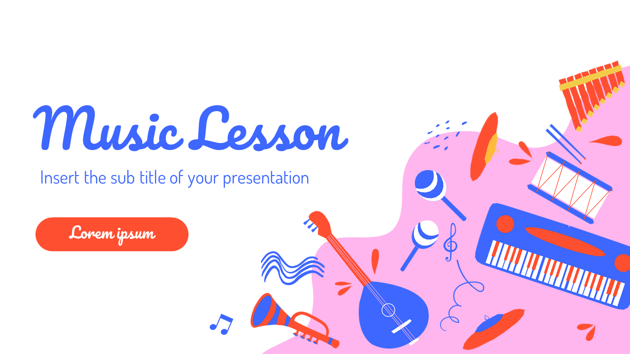 Music Lesson Free Powerpoint Template And Google Slides Theme
