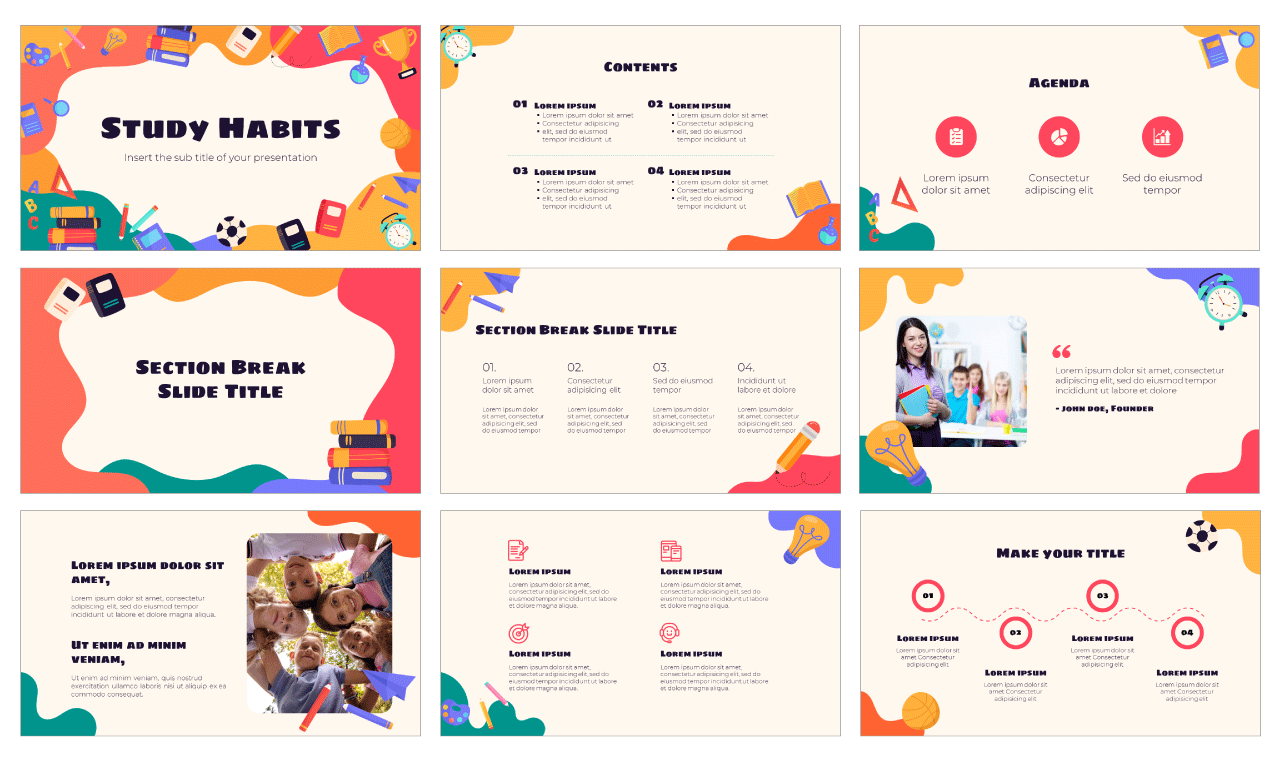 Study Habits Free Powerpoint Template And Google Slides Theme