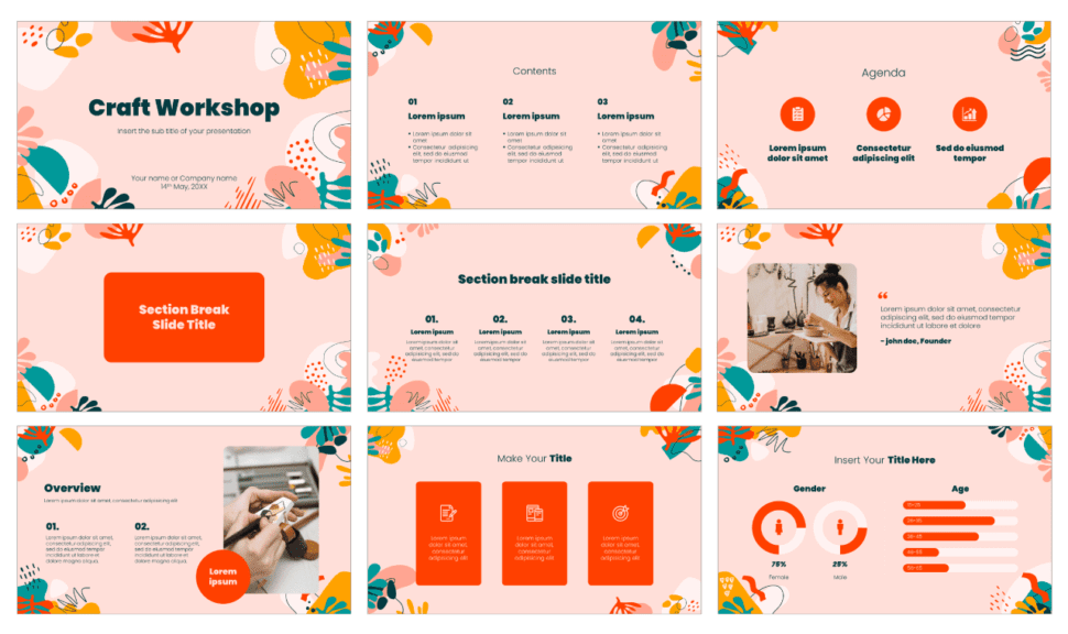 Craft Workshop Free PowerPoint Template And Google Slides Theme