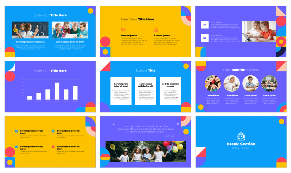 Geometric Lesson Free PowerPoint Template and Google Slides Theme