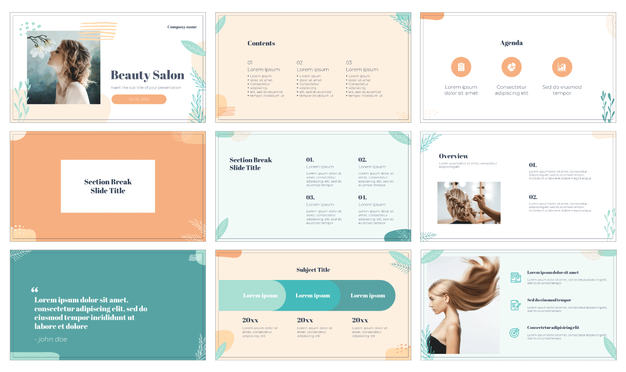 Beauty Salon Free PowerPoint Template and Google Slides Theme In Pretty Powerpoint Templates