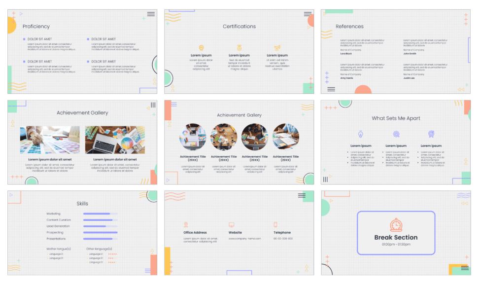 Colorful CV Free PowerPoint Template and Google Slides Theme