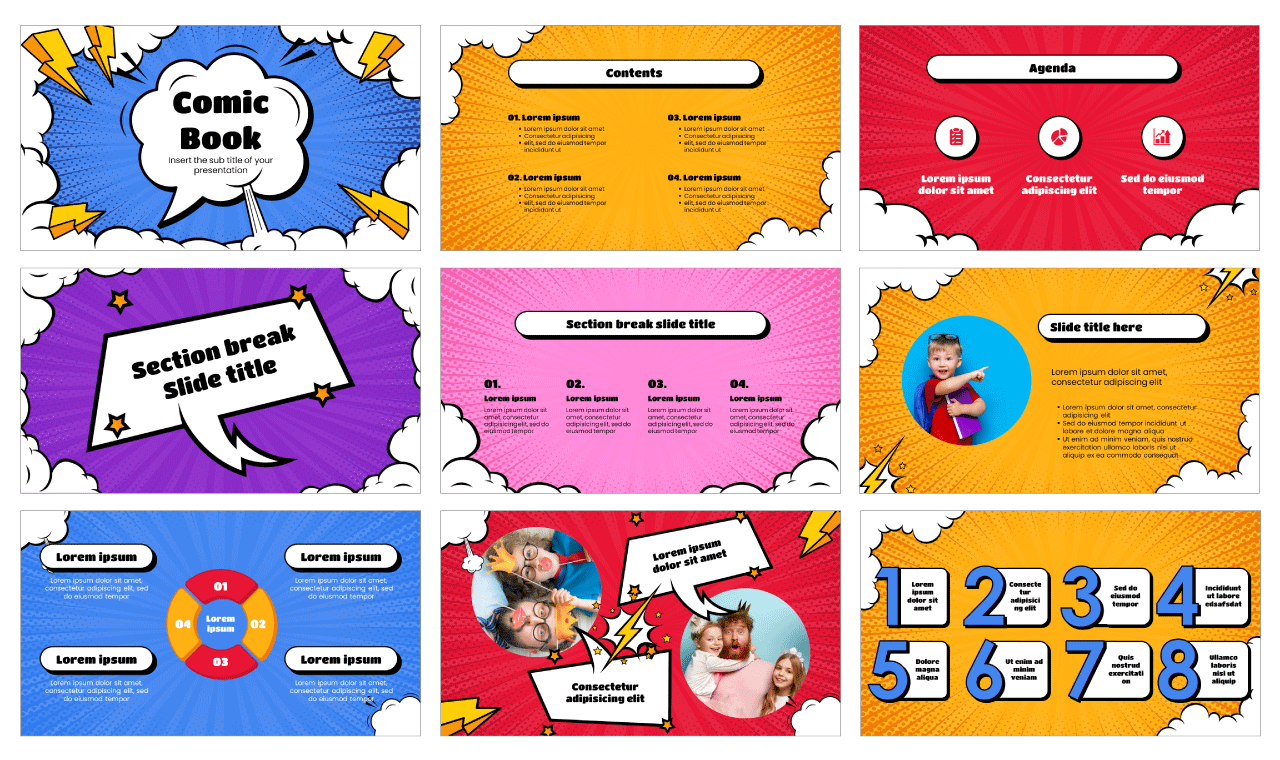 Comic Book Free PowerPoint Template and Google Slides Theme Inside Powerpoint Comic Template