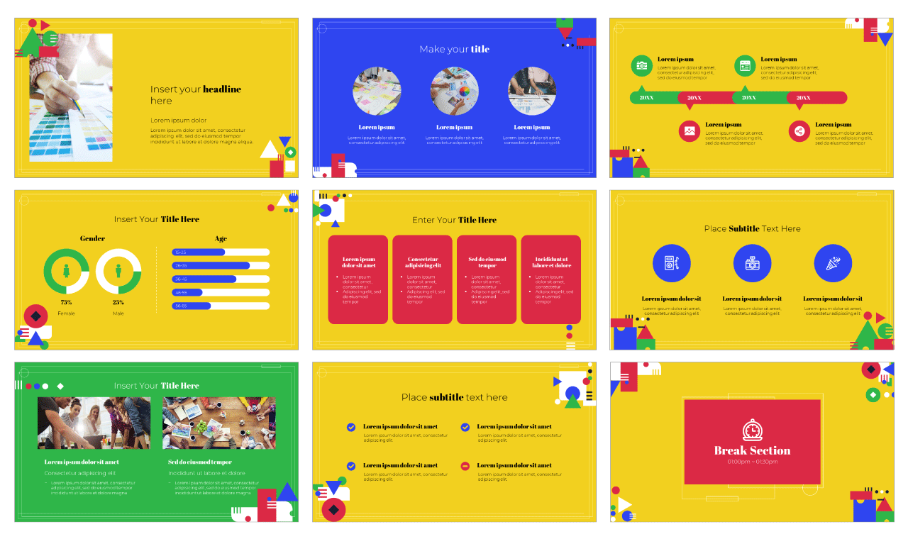 Geometry Shapes PowerPoint Template Google Slides Theme Free download