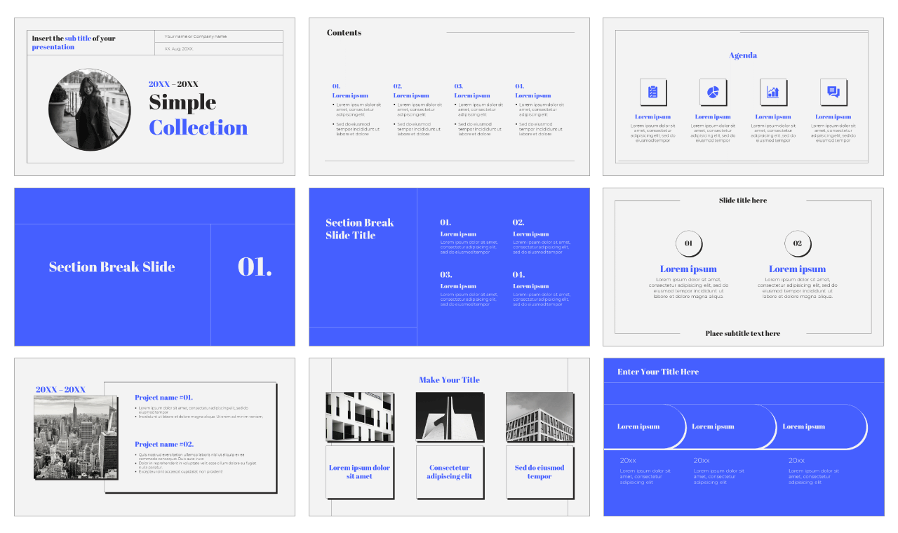 Simple Collection Free PowerPoint Templates Google Slides Themes