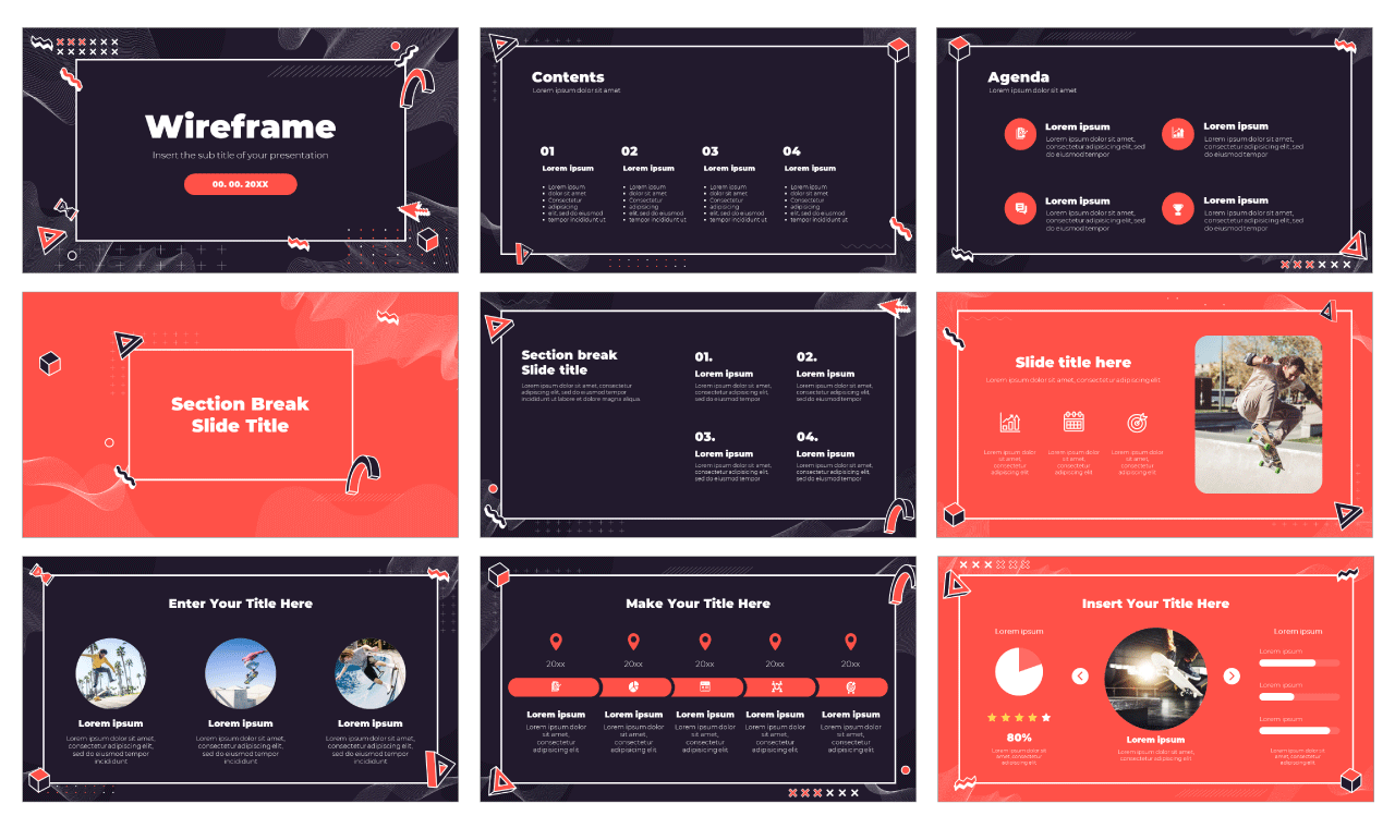 Wireframe Free PowerPoint Templates Google Slides Themes