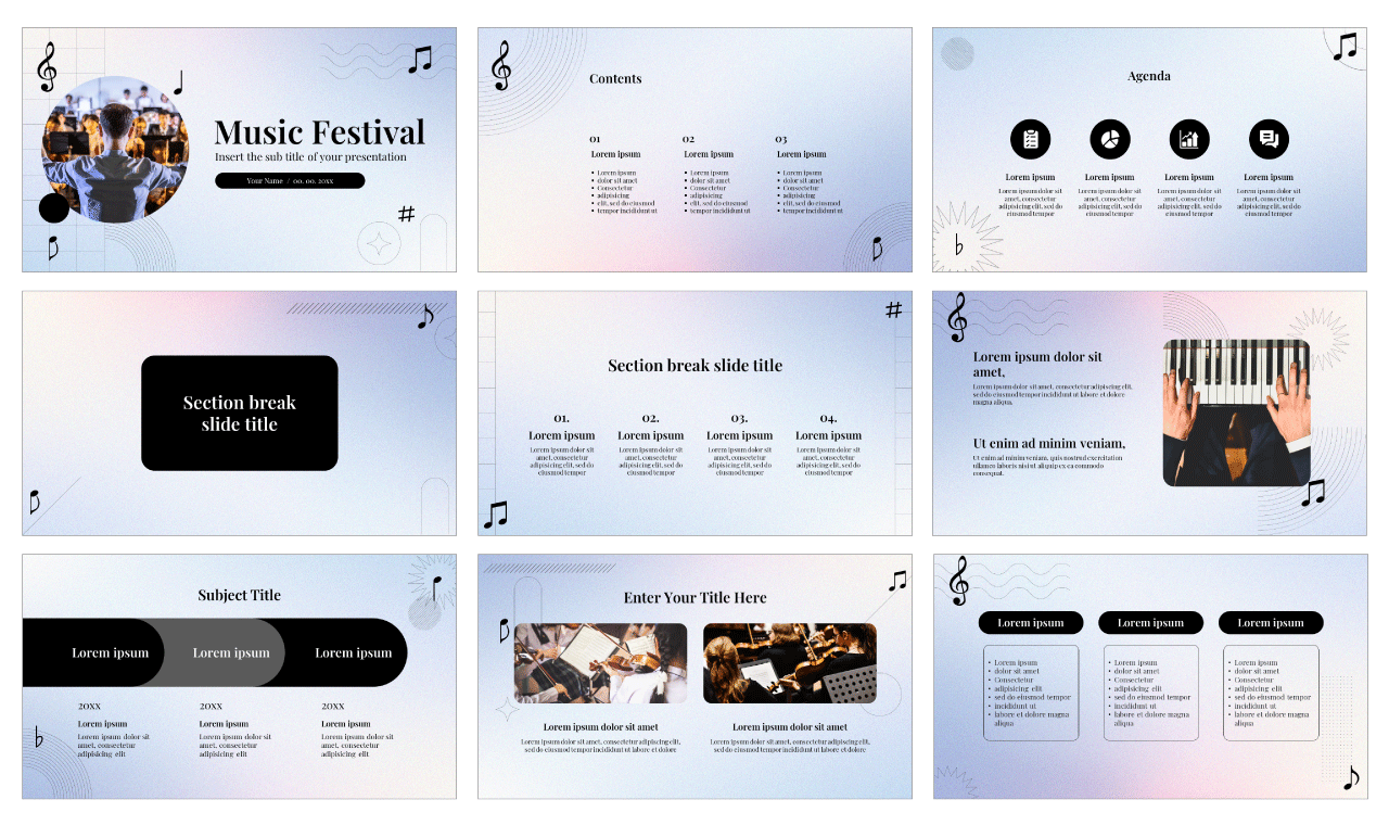 Music Festival Free PowerPoint Templates Google Slides Themes