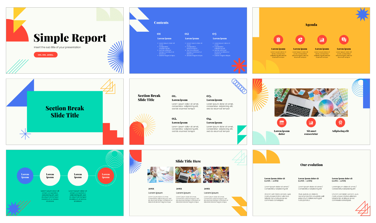 Simple Report Free PowerPoint Templates Google Slides Themes