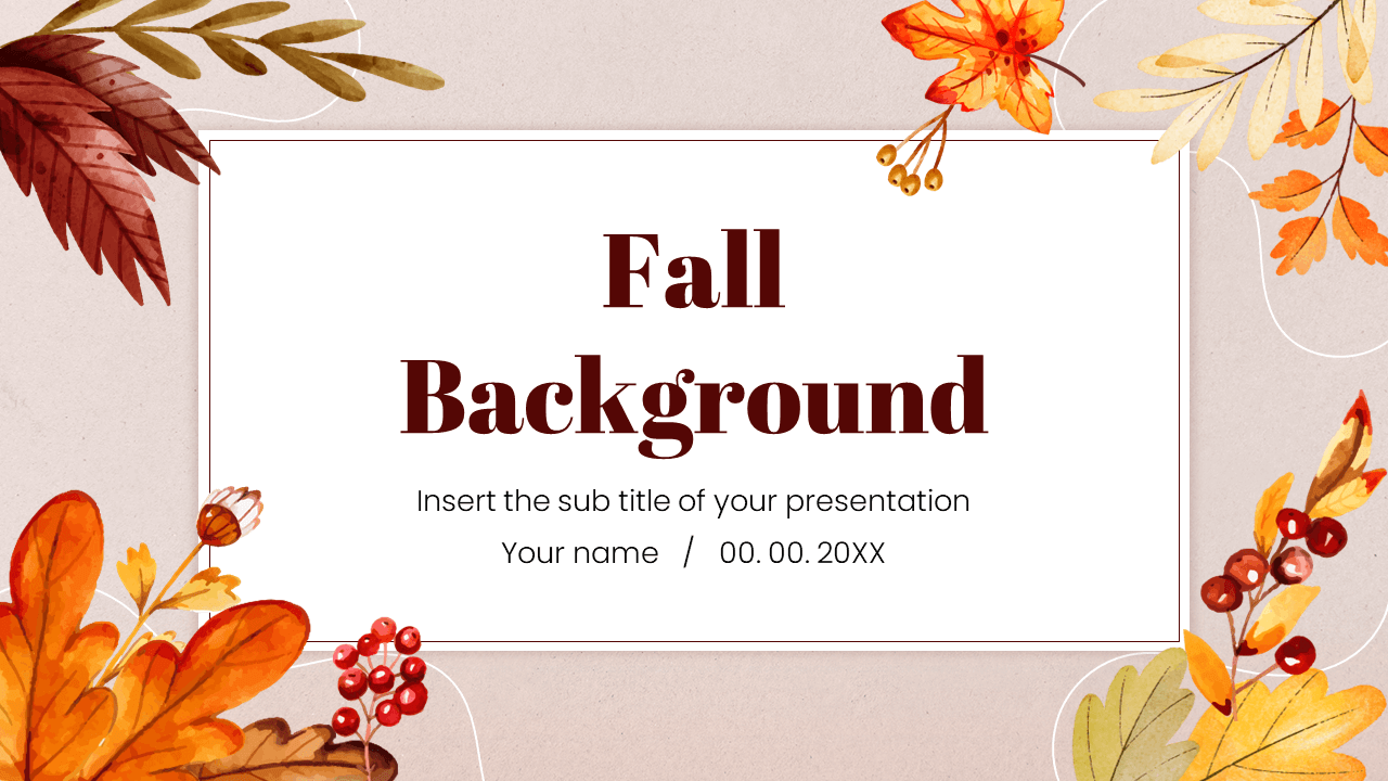 Fall Background Free PowerPoint Template and Google Slides Theme For Free Fall Powerpoint Templates