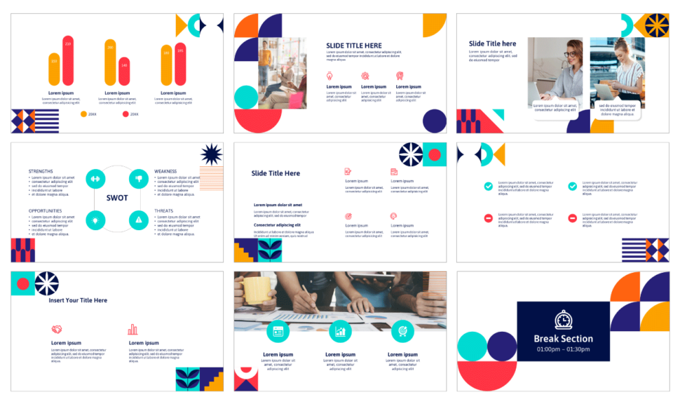 Flat Mosaic Free PowerPoint Template and Google Slides Theme