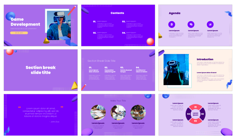 Game Development Free PowerPoint Template and Google Slides Theme