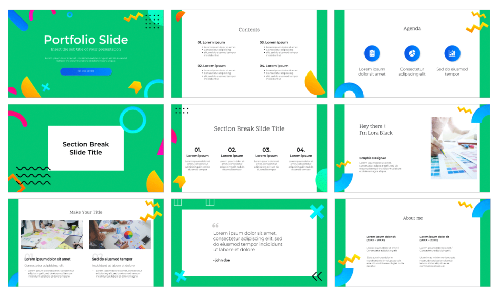 Portfolio Slides Free PowerPoint Template and Google Slides Theme