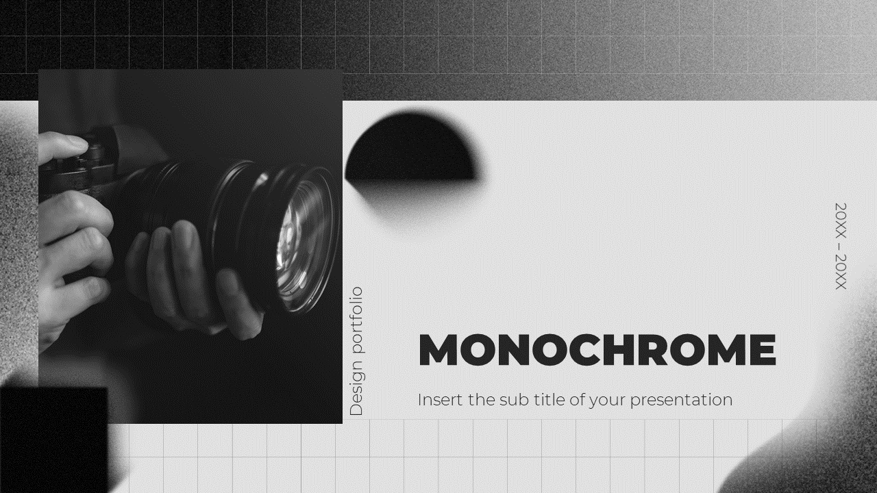 Monochrome Portfolio Free PowerPoint Template Google Slides Theme
